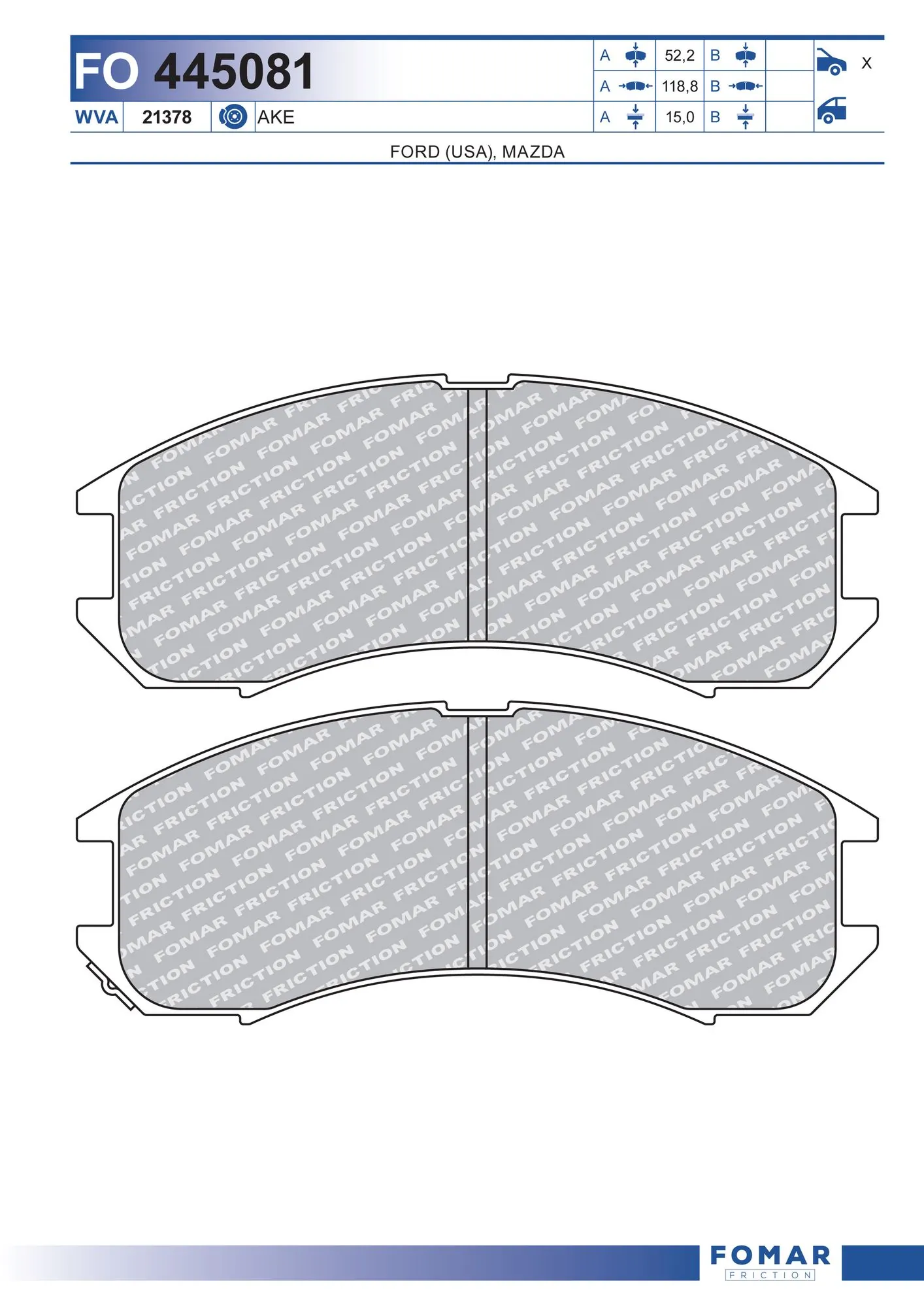 Brake Pad Set, disc brake